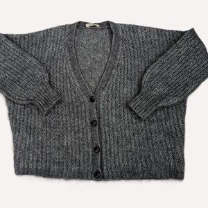 Sezane Gray V-Neck Sweater